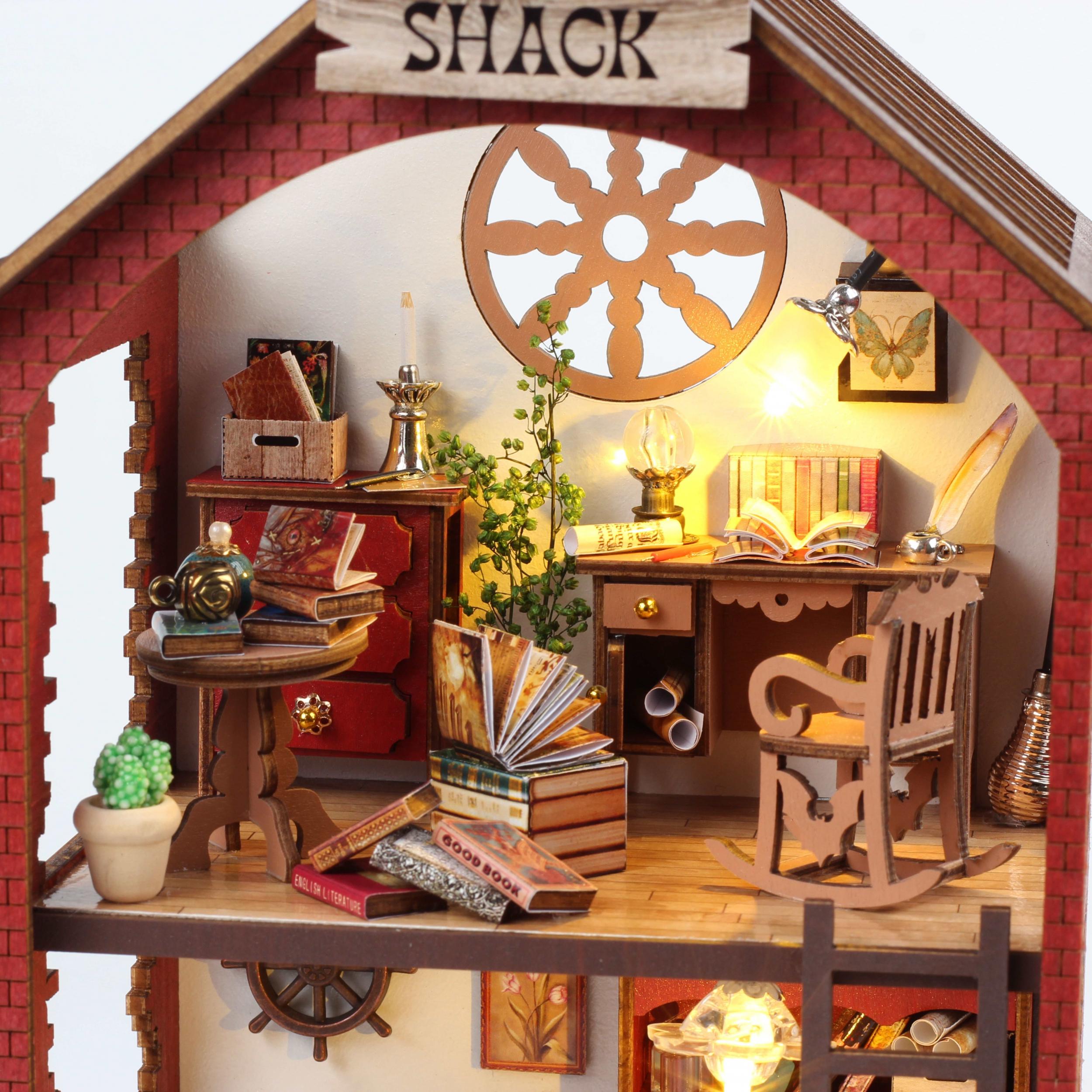 DIY Tiny House Kit Magic Book Store Crafts Gift For Adults Model Building