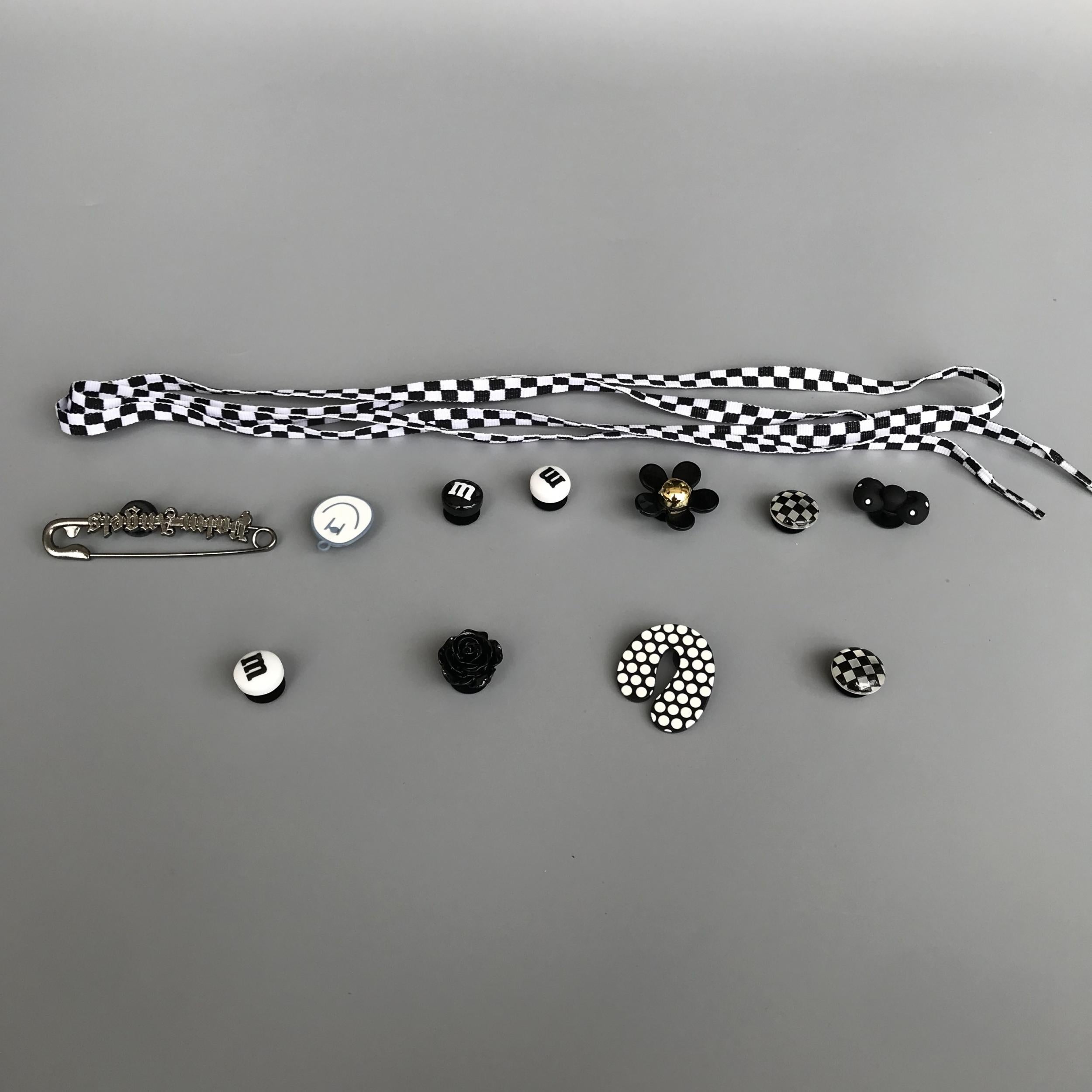 Plaid Shoe Charms for Clogs Garden Shoes DIY Accessories