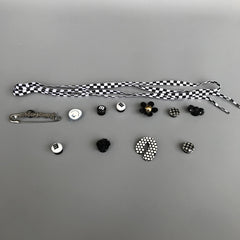 Plaid Shoe Charms for Clogs Garden Shoes DIY Accessories