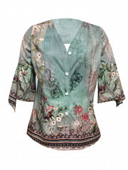 Floral Print Cardigan & Solid Cami Top Set