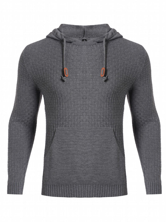 Hooded Knitted Sweater Men's Casual Pullover For Fall Winter