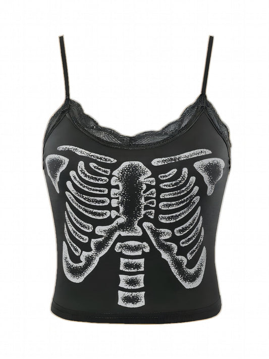Graphic Print Crop Cami for Summer & Spring