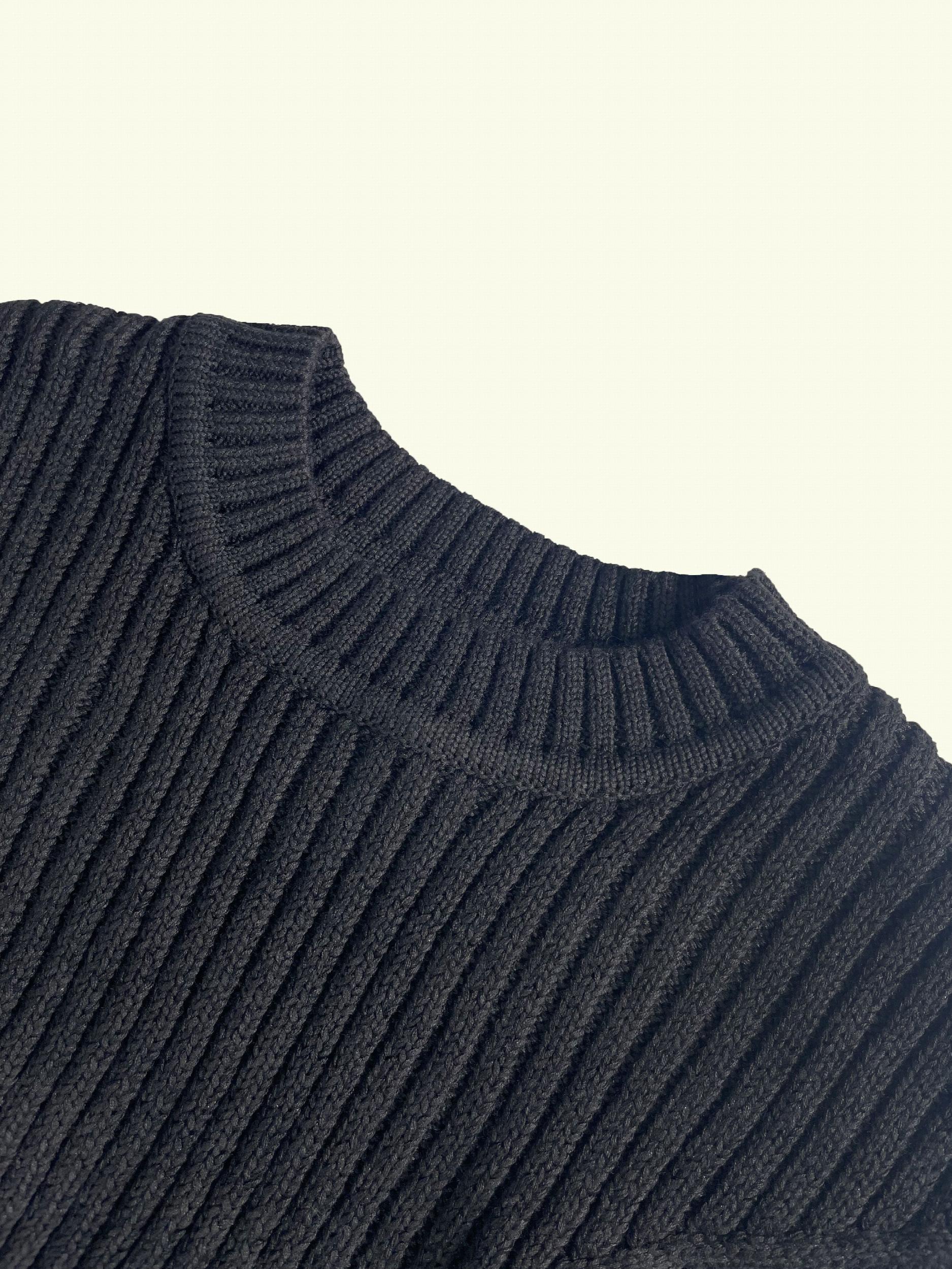 Men's Ribbed Knit Pullover Sweater for Winter