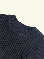 Men's Ribbed Knit Pullover Sweater for Winter