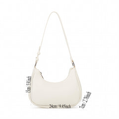 Minimalist Crescent Bag Stylish PU Leather Hobo Shoulder Bag