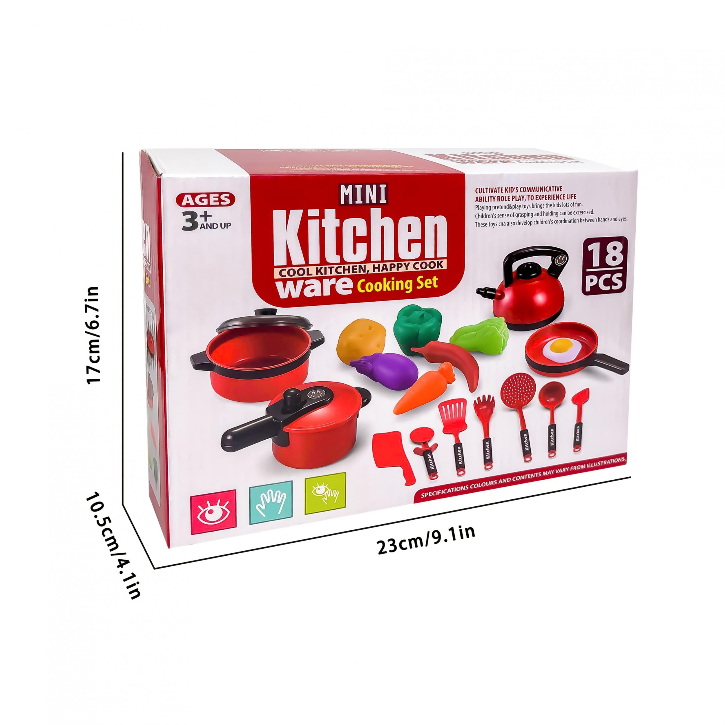 Kids Toy Kitchen Set for Pretend Cooking Ideal Learning Gift for Boys And Girls