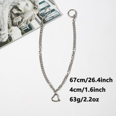 Casual Men's Bone Love Pants Chain Belt Accessory