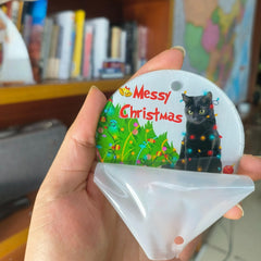 Christmas Tree And Cat Hanging Keychain Pendant Ornament Gift