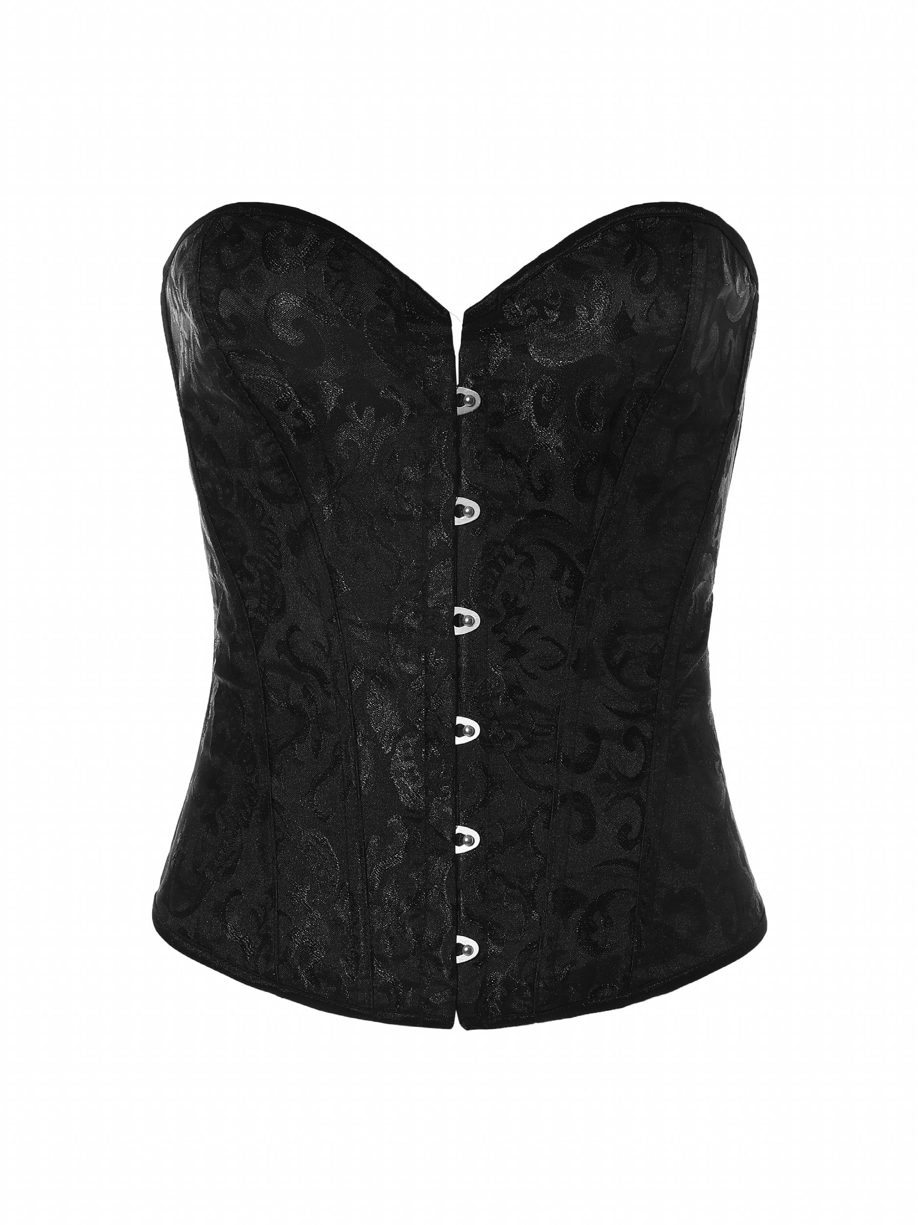 Jacquard Strapless Corset Bustier Tummy Control Lace Up Slimmer Body Shaper