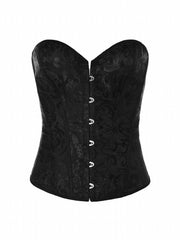 Jacquard Strapless Corset Bustier Tummy Control Lace Up Slimmer Body Shaper