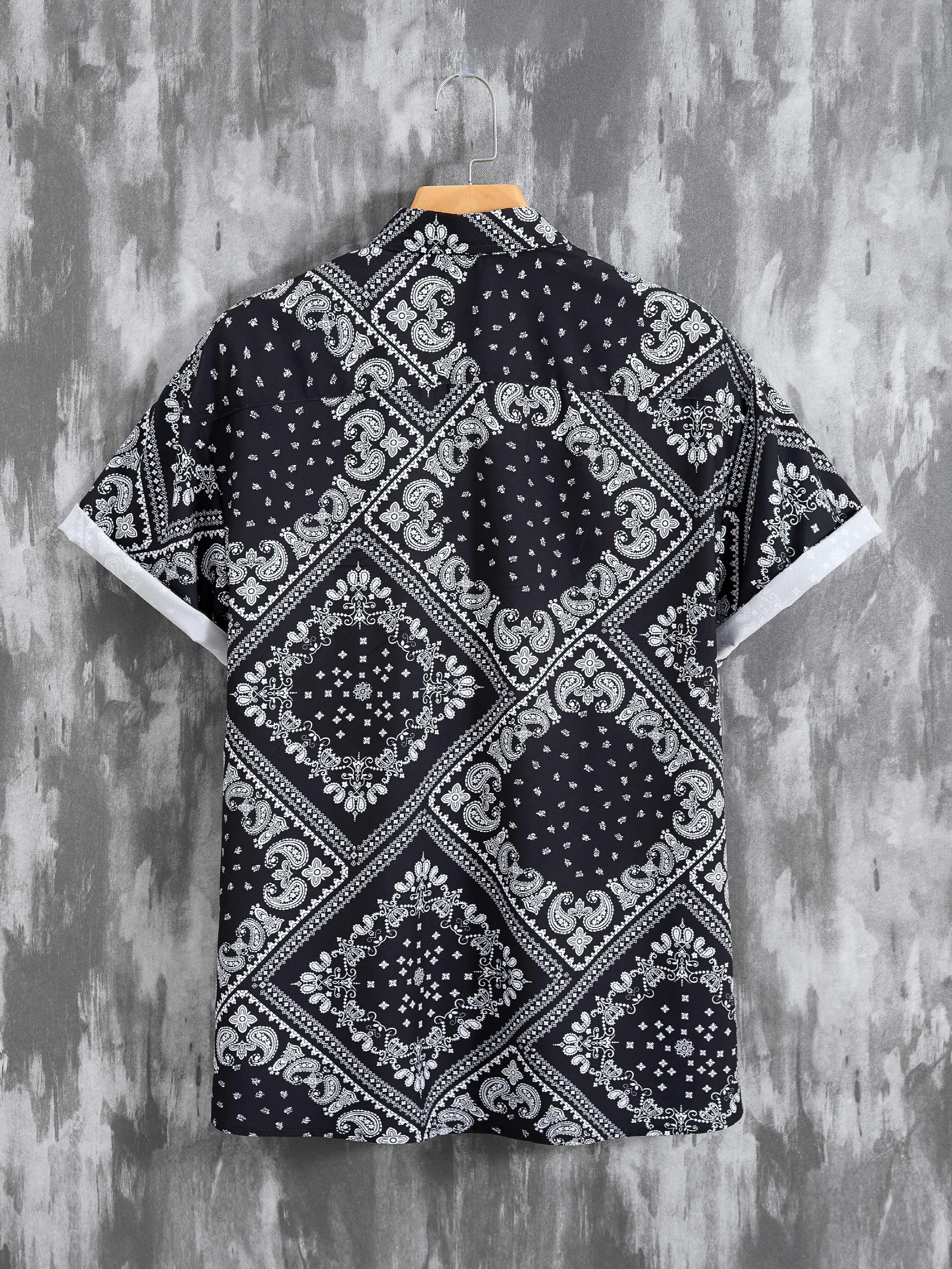 Men's Paisley Pattern Hawaiian Shirt Short Sleeve