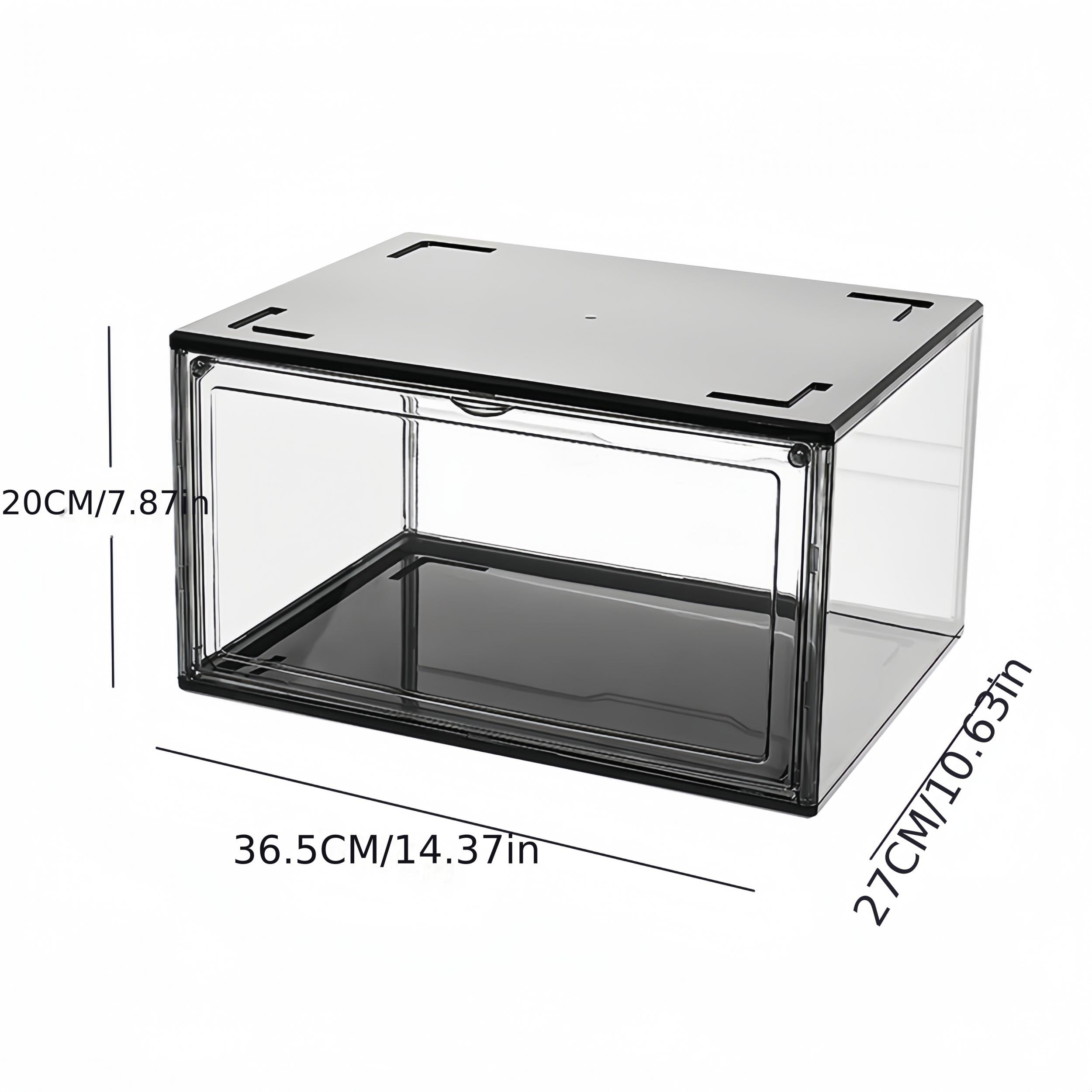 1pc Transparent Plastic Shoe Storage Box With Door Household Organizer