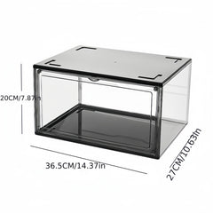 1pc Transparent Plastic Shoe Storage Box With Door Household Organizer