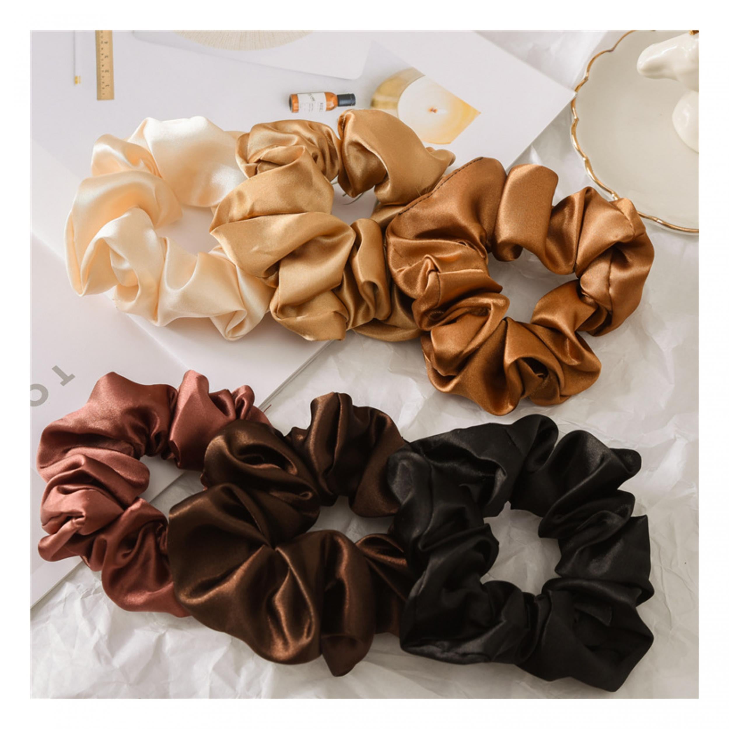 Satin Fabric Large Scrunchie Hair Rope Hair Accessories Set