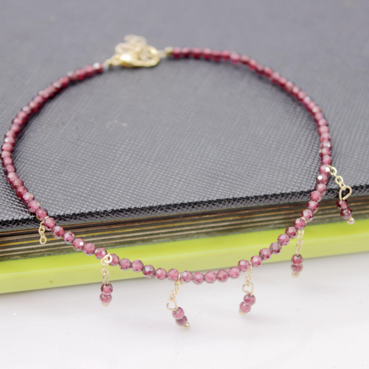 Natural Stone Amethyst Tourmaline Lucky Anklet Beaded Anklet For Kids