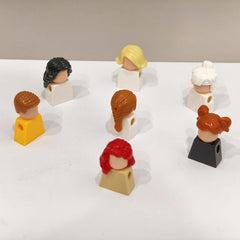 8pcs Assorted Character Hair Building Blocks Multicolor Fun DIY Building Blocks