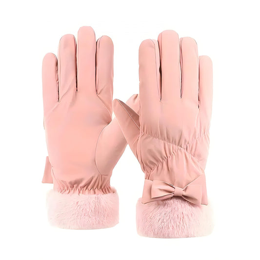 Warm Gloves With Bows - Cozy Winter Handwear