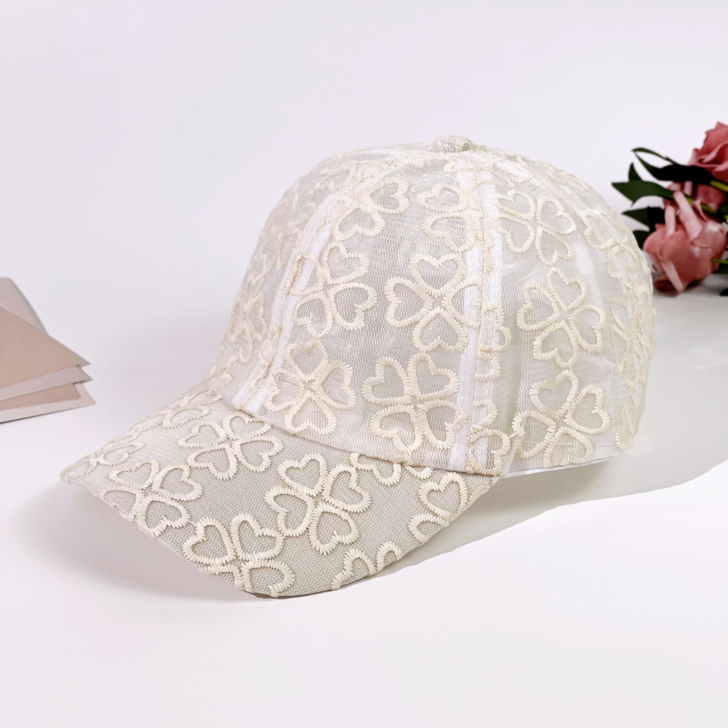 Lace Embroidery Baseball Cap Sun Hat Adjustable Dad Hats