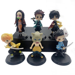 6 PCS Anime Movable Doll Set Action Figures Home Office Decor Gift Car Decoratio
