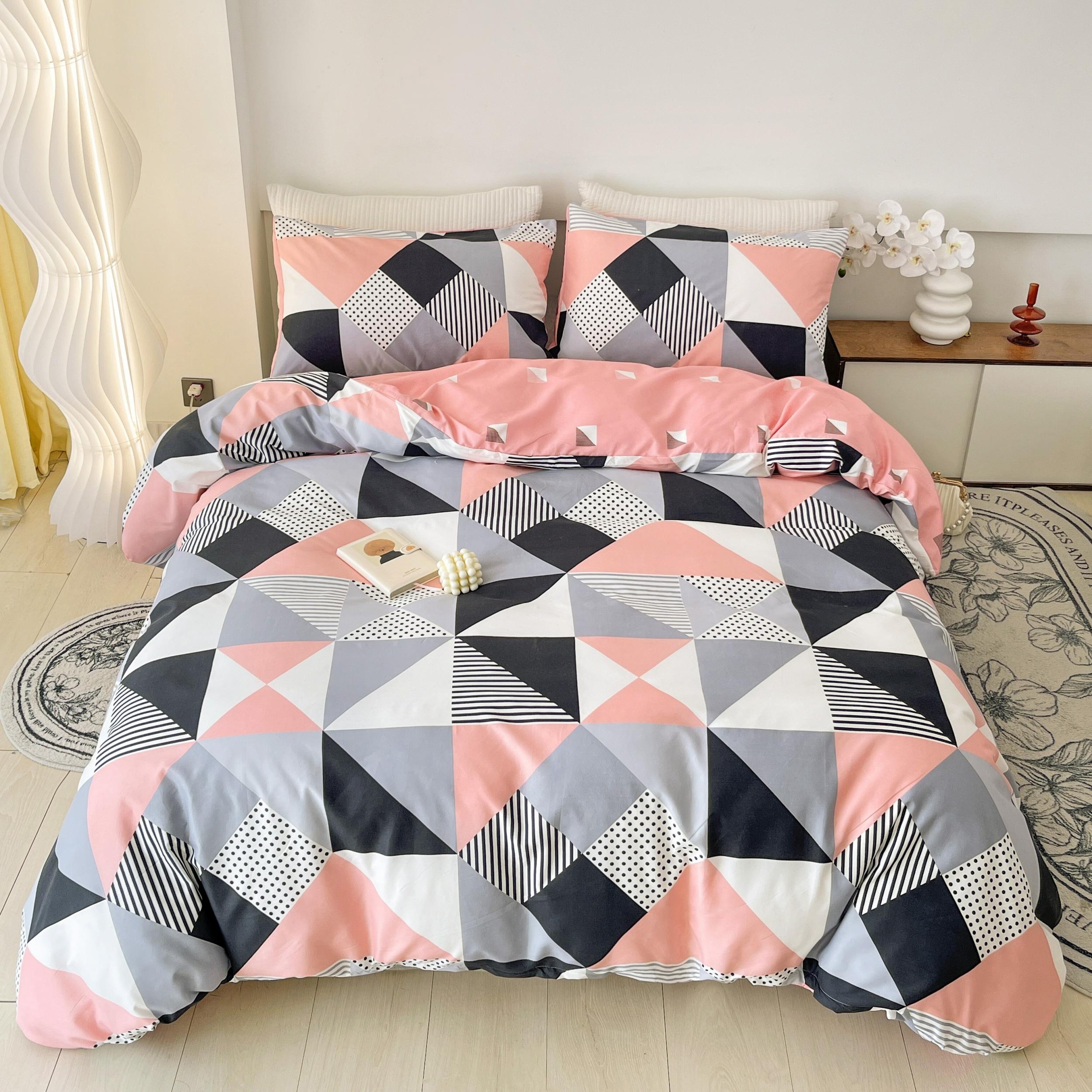 Geometric Pattern Bedding Set - 3pcs Duvet Cover Set