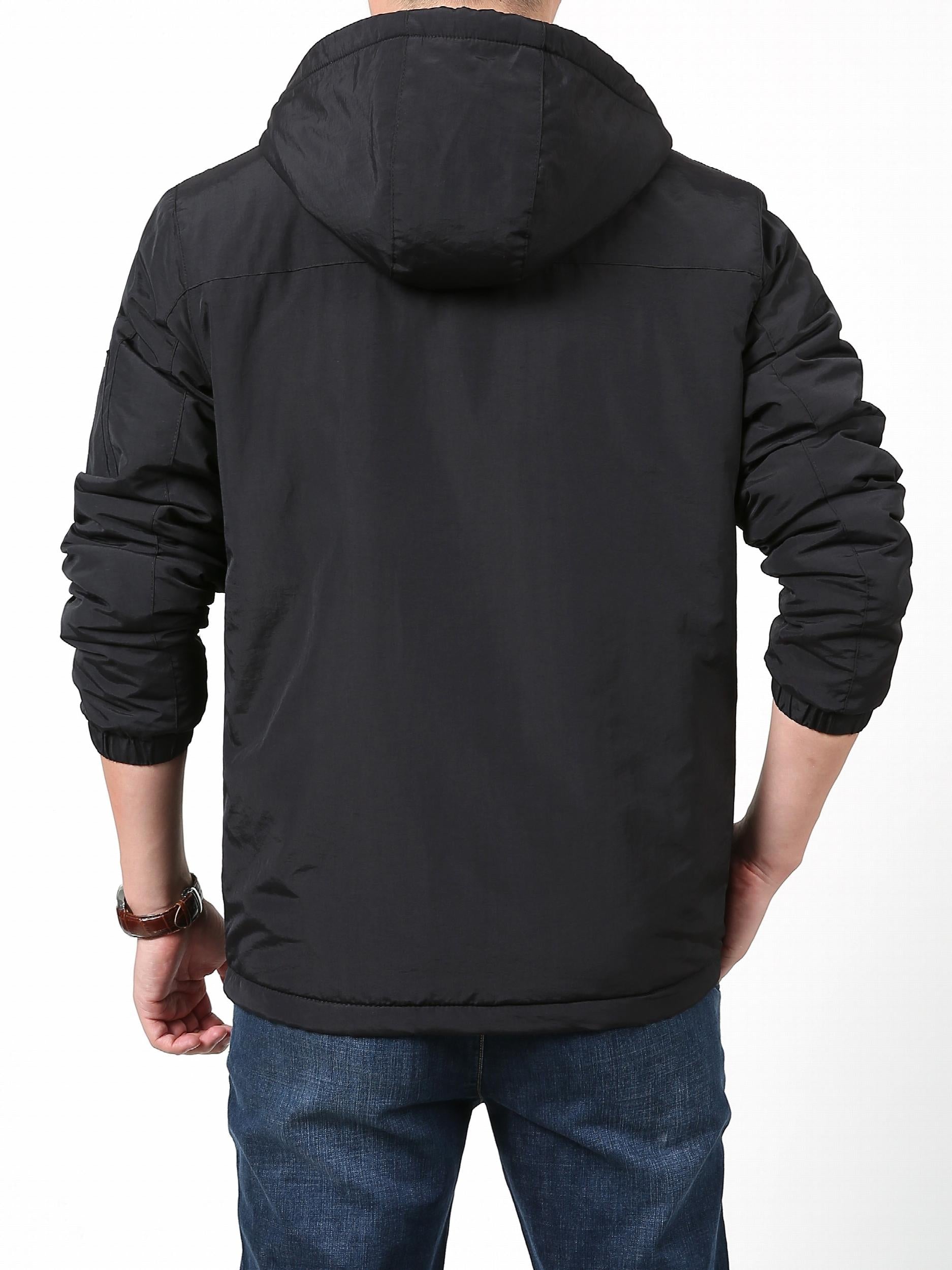Men's Waterproof Hooded Jacket for Outdoor Activities