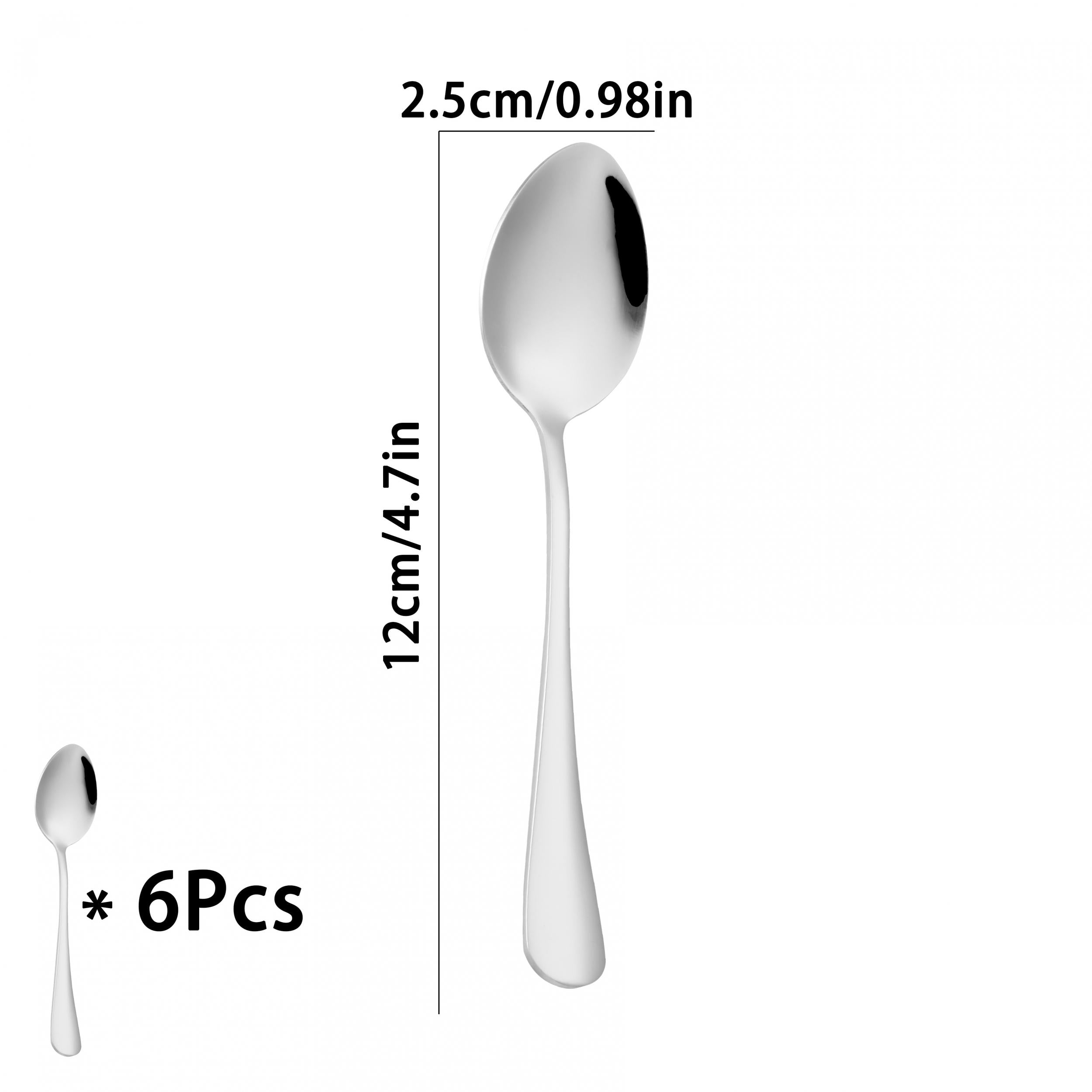 6pcs Stainless Steel Meal Spoon Soup Spoon Coffee Spoon Dessert Spoon Tea Spoon