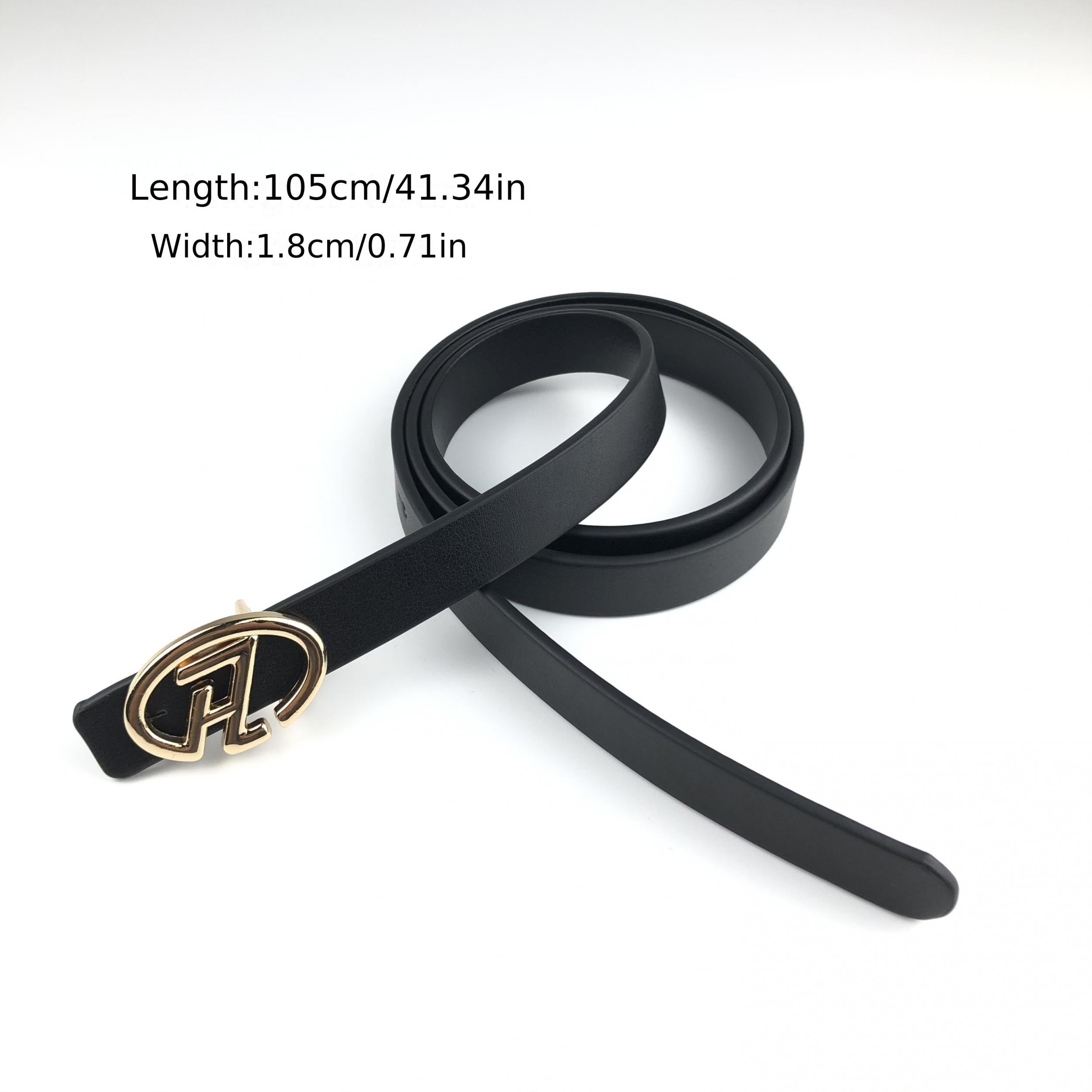 Stylish Buckle Thin Leather Belt Casual Waist Belt for Women