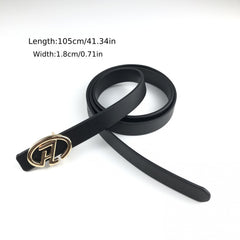 Stylish Buckle Thin Leather Belt Casual Waist Belt for Women