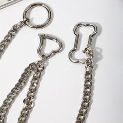 Casual Men's Bone Love Pants Chain Belt Accessory