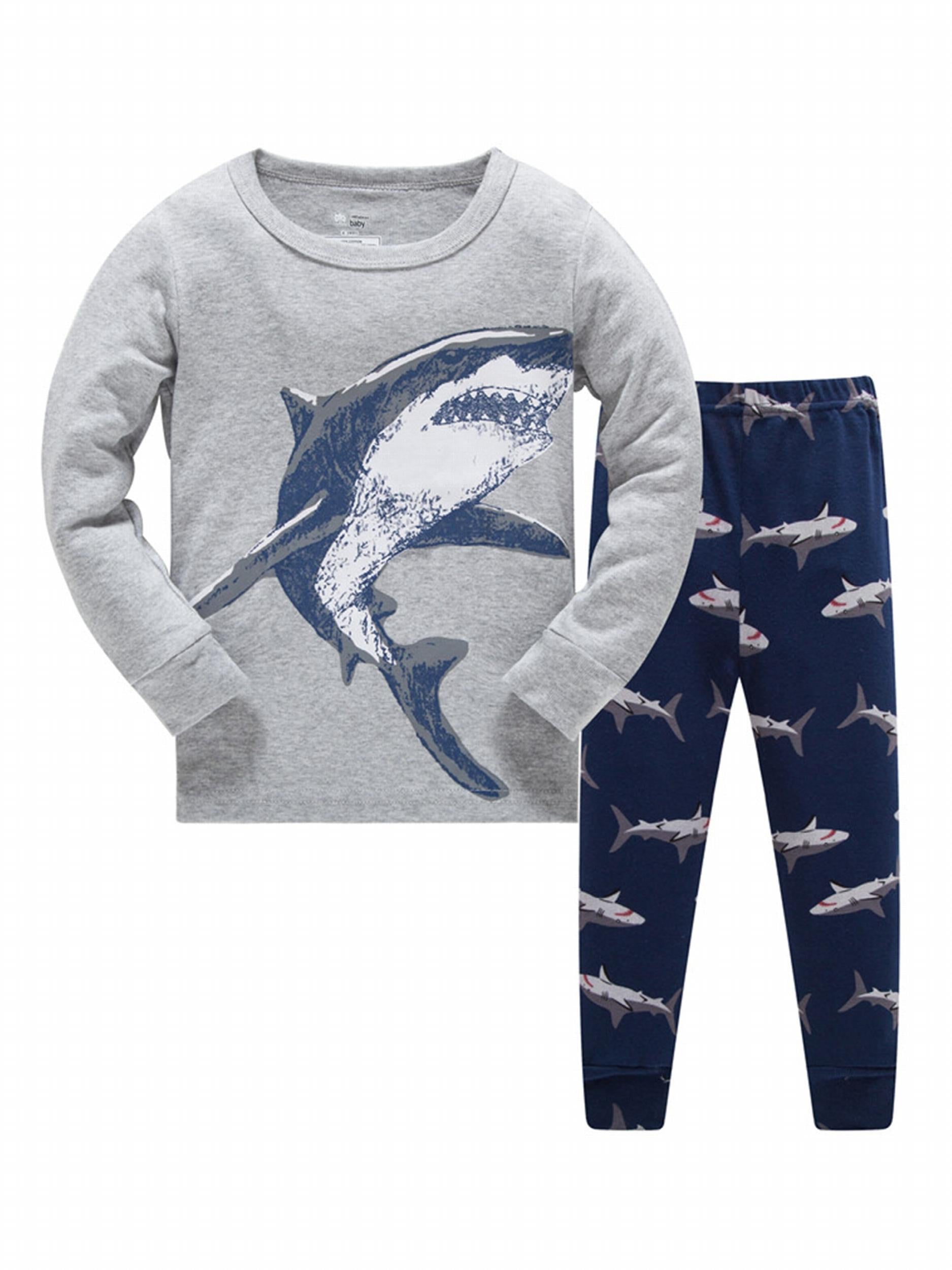 Boys Dinosaur Print Pajamas Set Cozy Long Sleeve Homewear