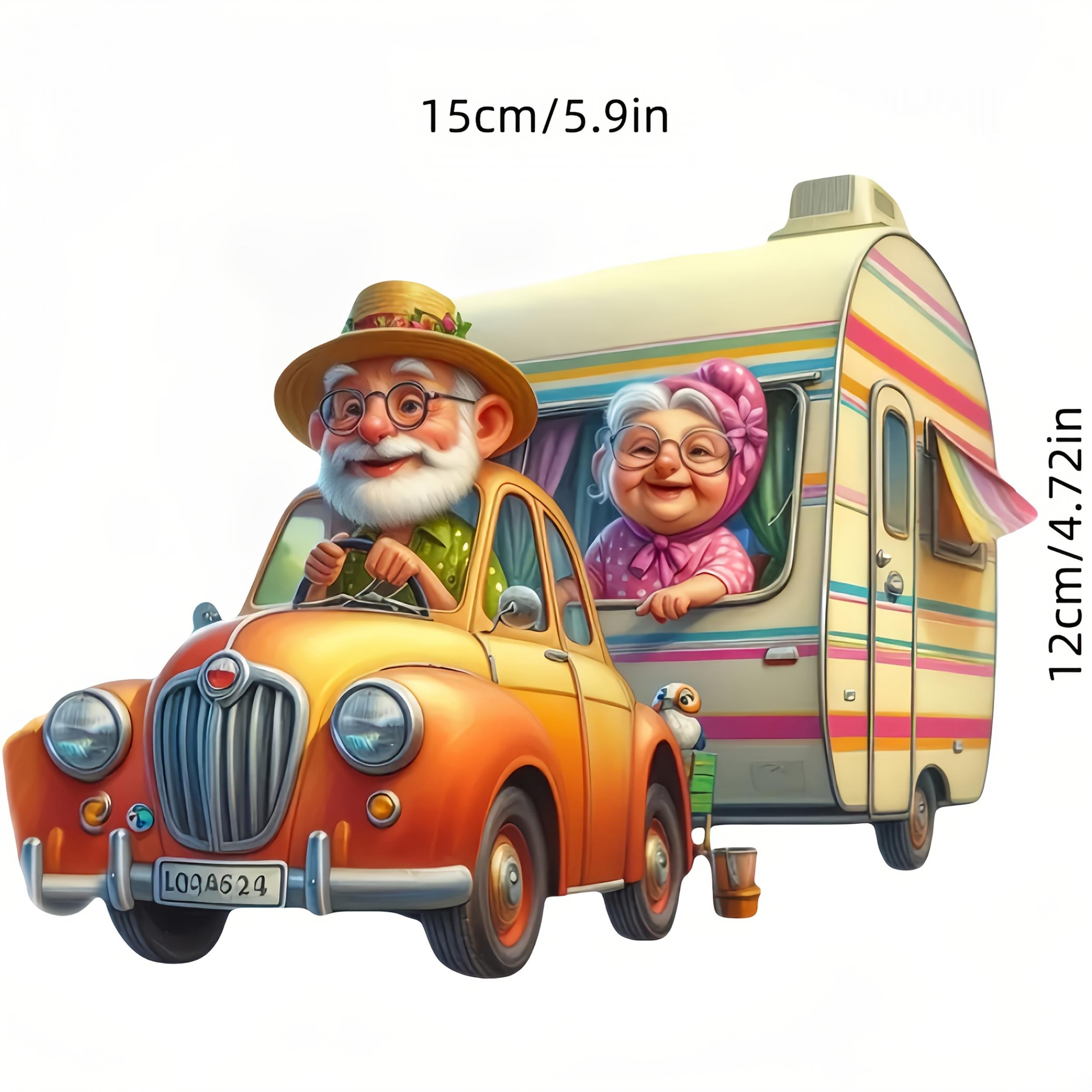 Grandparents RV Travel Vinyl Sticker - Waterproof & Scratch Resistant