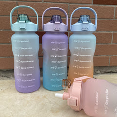 2000ml Gradient Straw Cup for Outdoor Sports and Travel