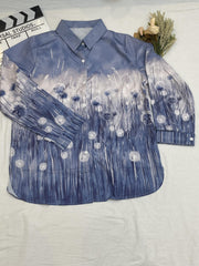  Dandelion Print Button Up Blouse