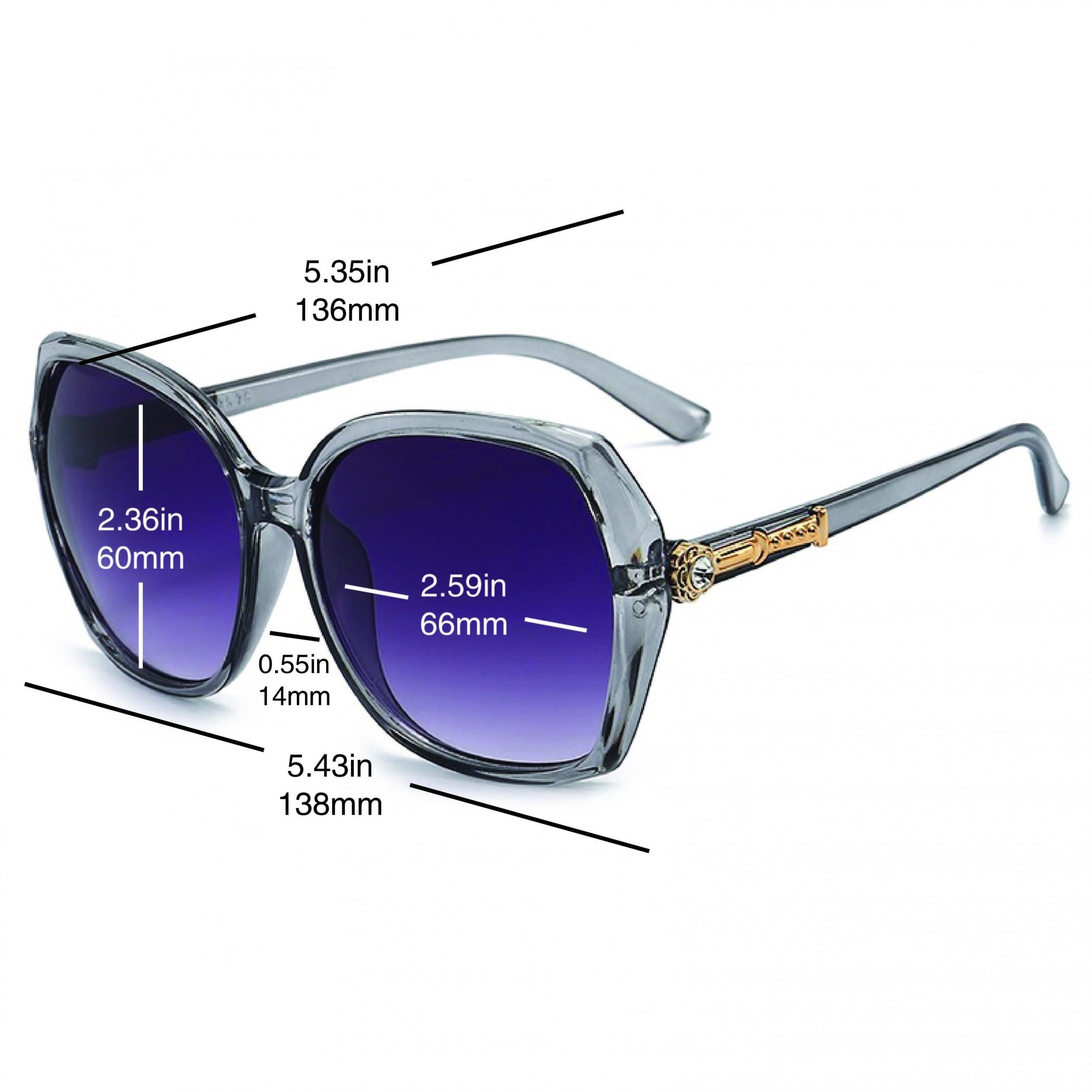 Oversized Cat Eye Sunglasses Rhinestone Decor Gradient Lens Square Frame UV400