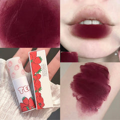 Strawberry Lip Gloss Matte Velvet Lip Glaze Long Lasting Makeup