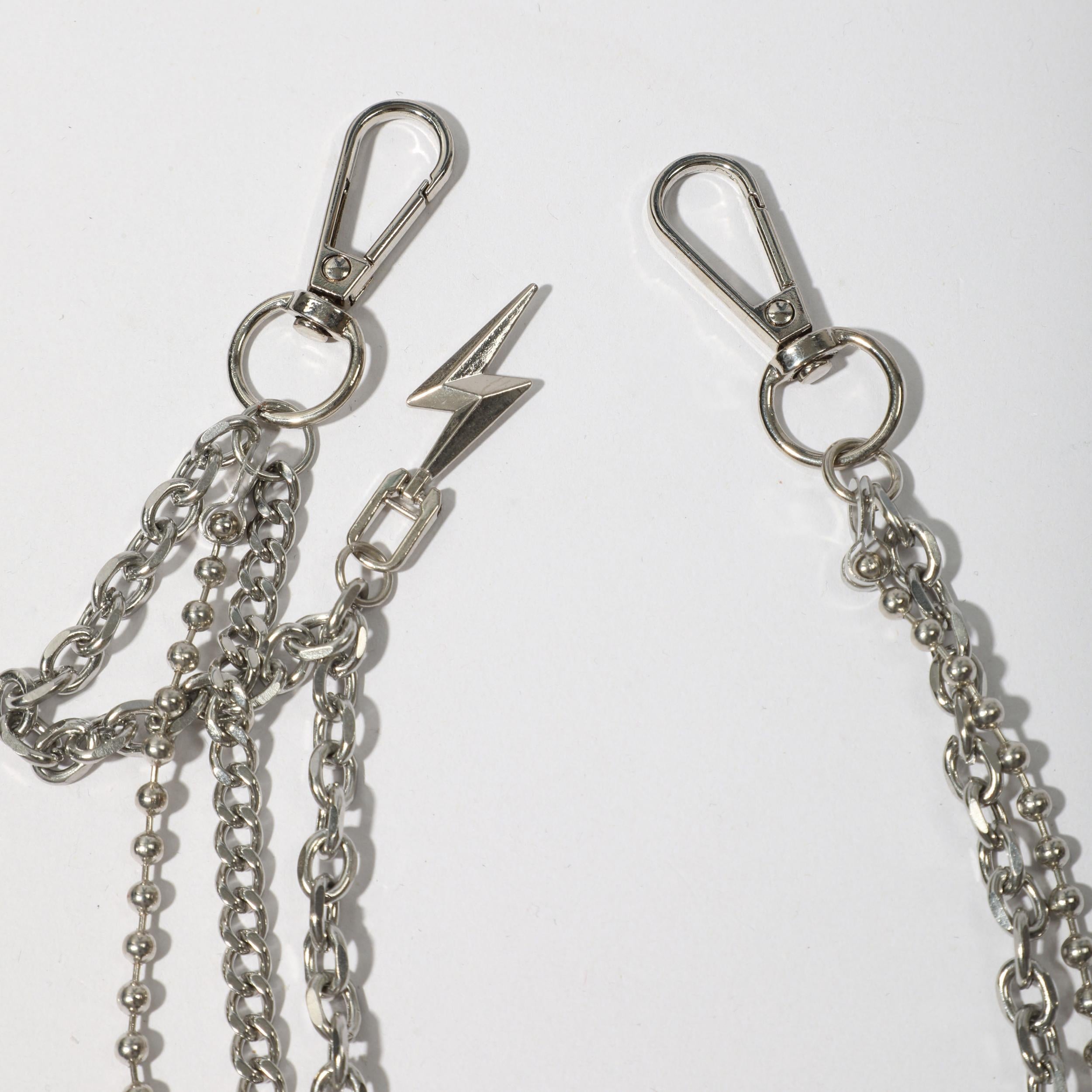 Men's Lightning Necklace Pants Chain with Beads