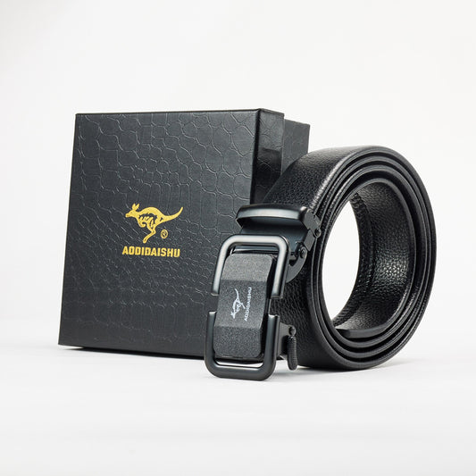 ADDIDAISHU Men's Business Automatic Buckle PU Leather Belt