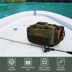 Large Capacity Fishing Tackle Bag with Shoulder Strap