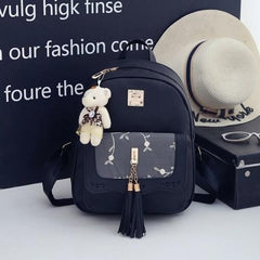 Tassel Backpack for Female Students - Small Fresh Academic Design