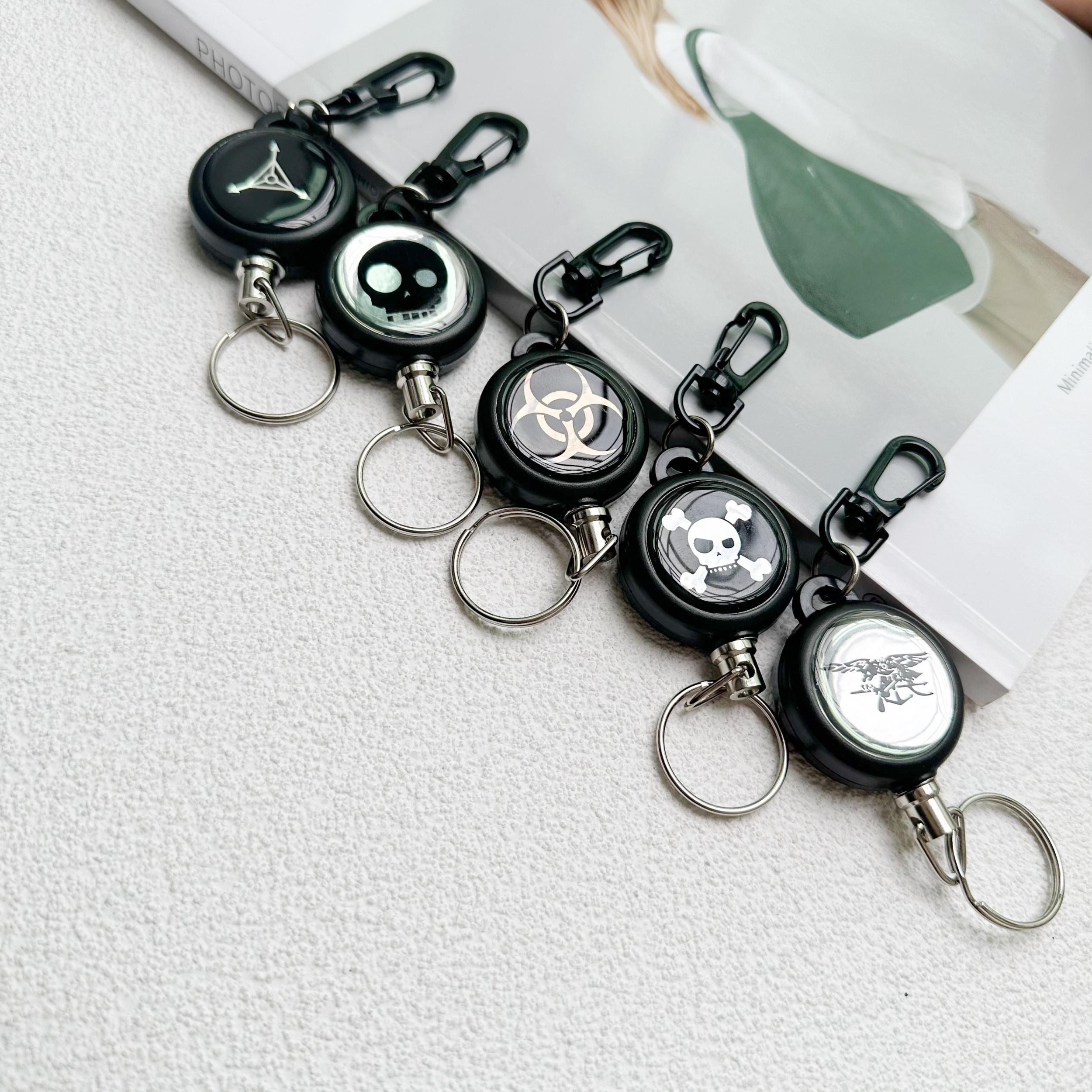 5pcs High Rebound Keychain Steel Wire Rope Anti-lost Keyring Buckle