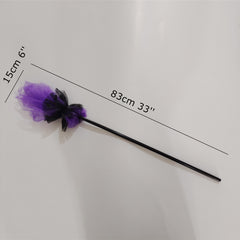 Purple Broom Halloween Broomstick Witch Costume Accessory