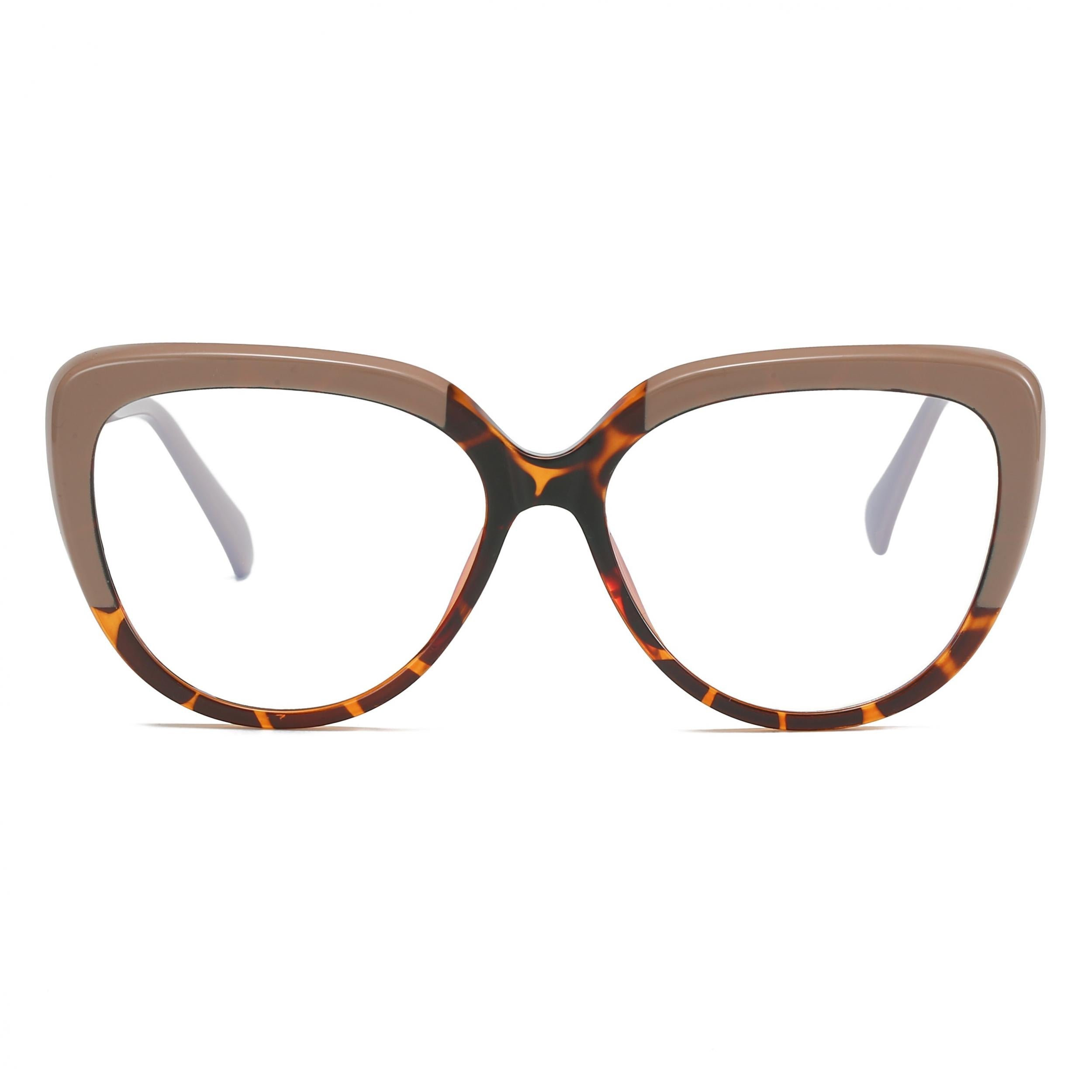 Leopard Frame Cat Eye Block Eyeglasses Clear Lens Retro Glasses