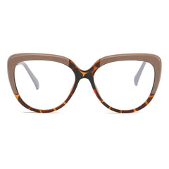 Leopard Frame Cat Eye Block Eyeglasses Clear Lens Retro Glasses