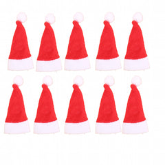 10pcs Christmas Lollipop Hat Non-woven Mini Christmas Hat Decorations