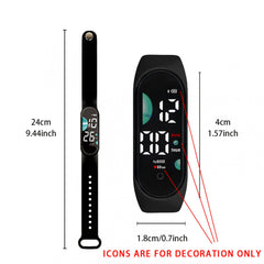 6pcs LED Sports Watch 24H Display Durable PVC Strap for Kids