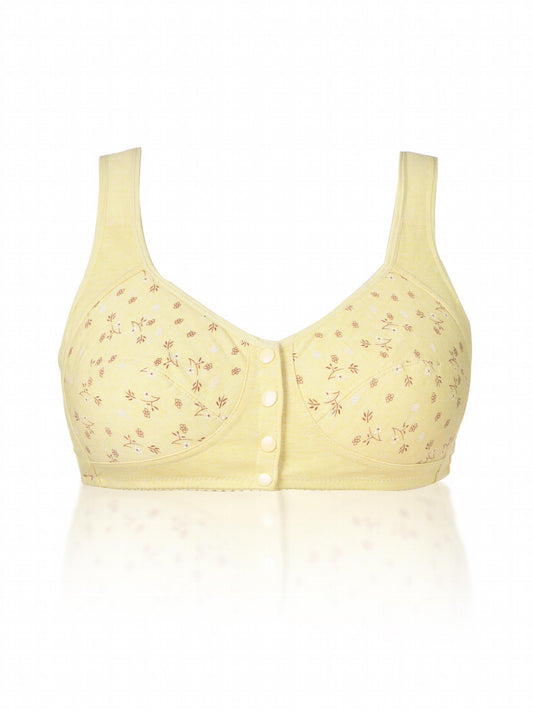 Floral Print Front Closure Wireless Comfort Bra