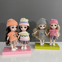 6.3 Inch Movable Joint Doll Soft Body Girl Toy Mixed