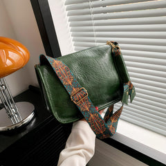 Ethnic Crossbody Bag Vintage Wide Strap Shoulder Purse
