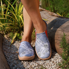 Women's ColorBlock Flat Canvas Shoes Slip On Low Round Toe Comfy Shoes