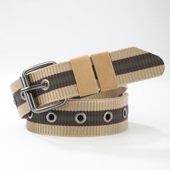 Men's Canvas Belt Pin Buckle Belt Outdoor Casual Jeans Belt